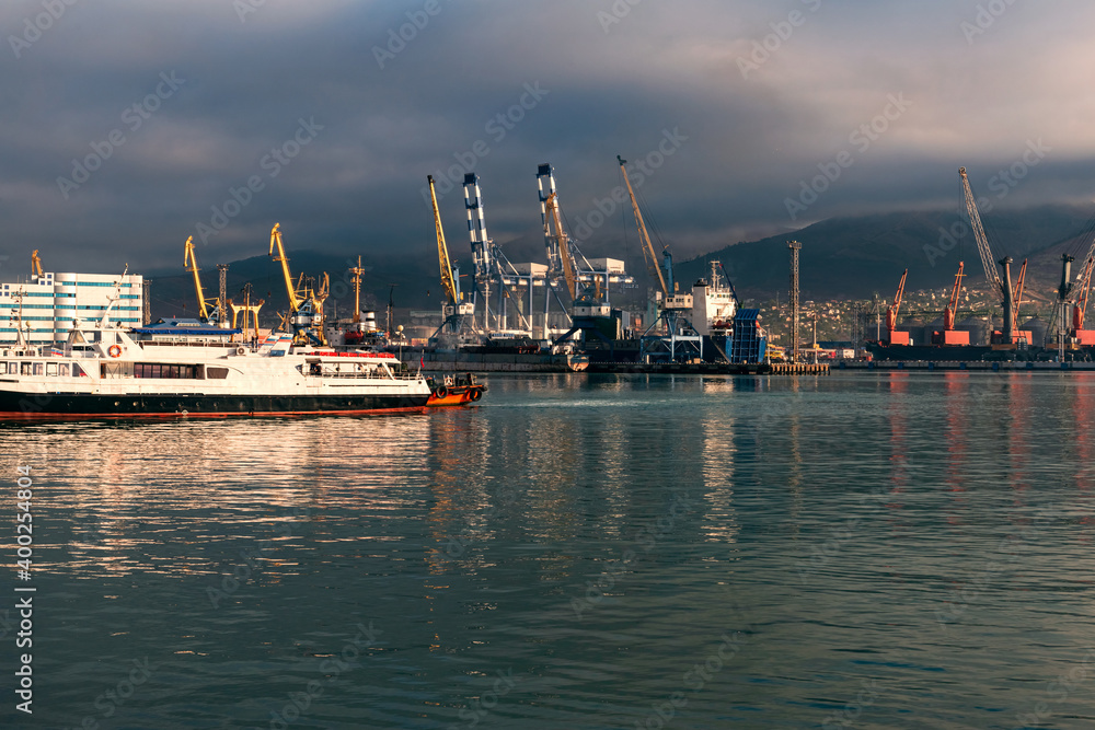 Novorossiysk Commercial Sea Port in Novorossiysk Bay Novorossiysk Commercial Sea Port in Novorossiysk Bay