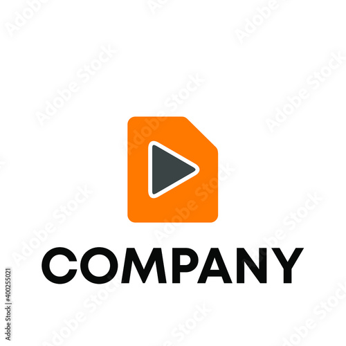 Free Download document and play button logo  - GFXLoad