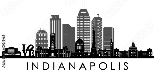 Obraz na płótnie INDIANAPOLIS Indiana SKYLINE City Silhouette
w salonie