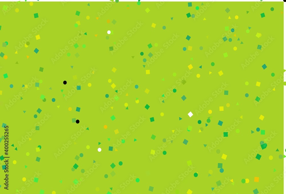 Light Green, Yellow vector layout with circles, lines, rectangles.