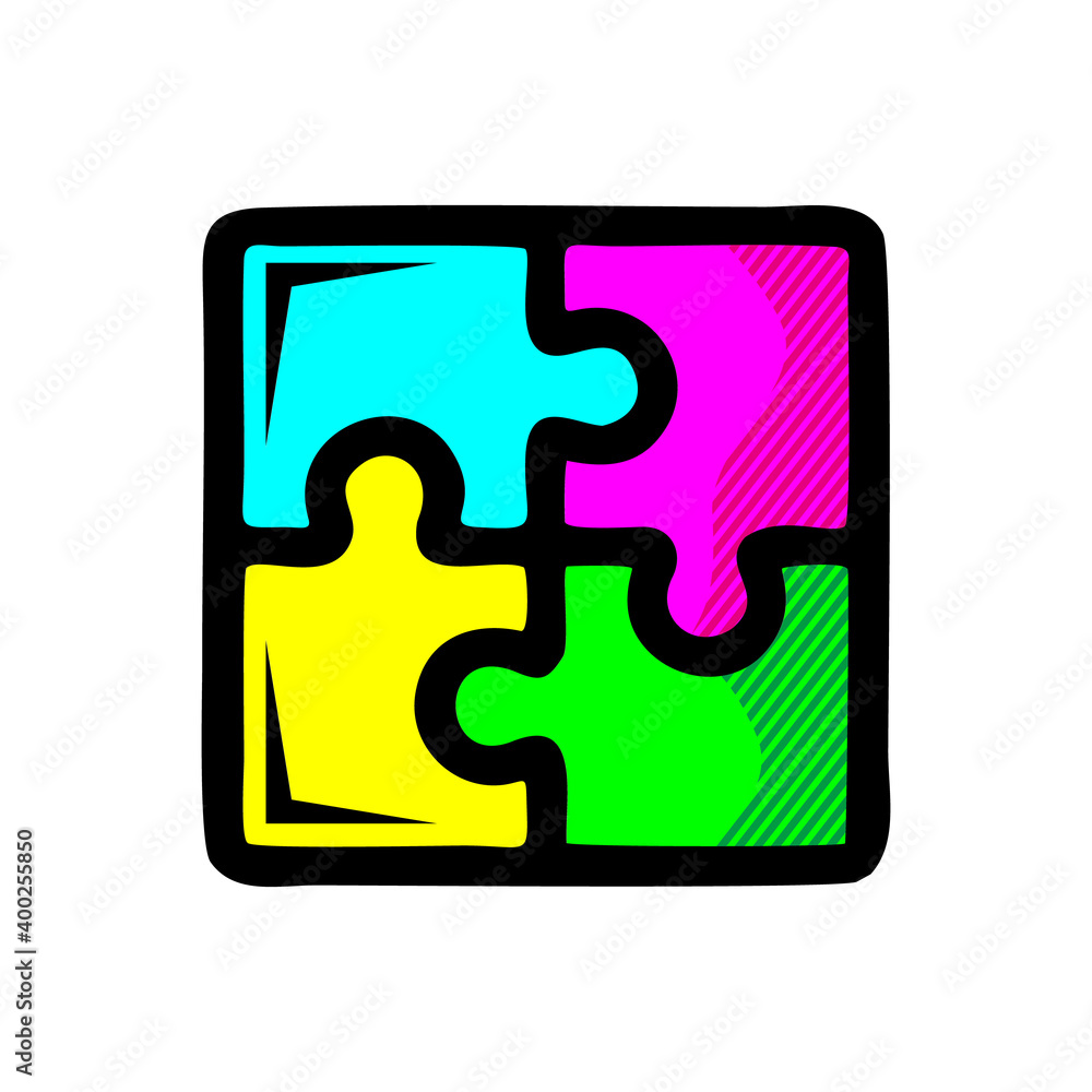 puzzle icon isolated on white background from teamwork collection. puzzle icon isolated on white background from teamwork collection.