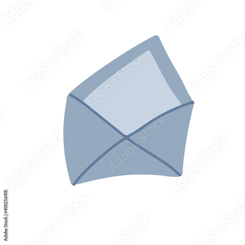 Open Envelope flat hand drawn icon. Simple vector illustration symbol.