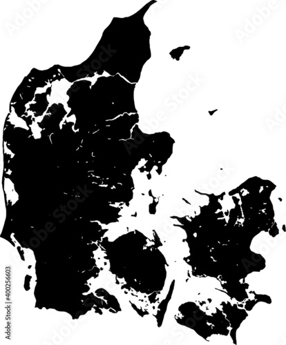 Black map of Denmark vector 