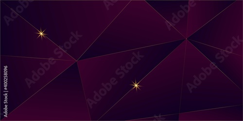 Purple Luxury Gold Background. Golden Rich VIP Low Poly Frame Royal