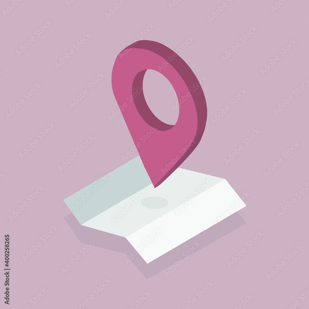 Illustration of a map and geoposition symbol Illustration of a map and geoposition symbol