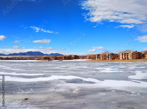 Frozen lake in Colorado
