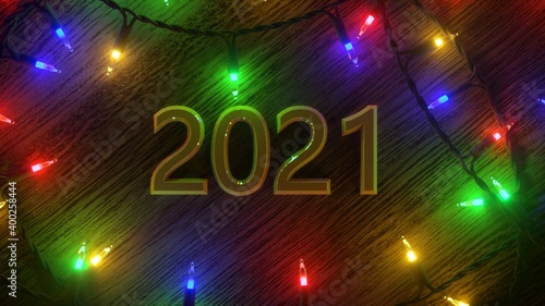 2021 christmas lights happy new year