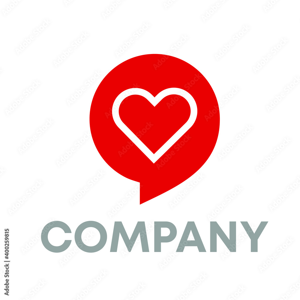 Chat Heart Logo Design 