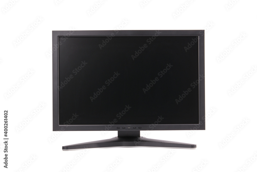 computer monitor with blank display on white background computer monitor with blank display on white background