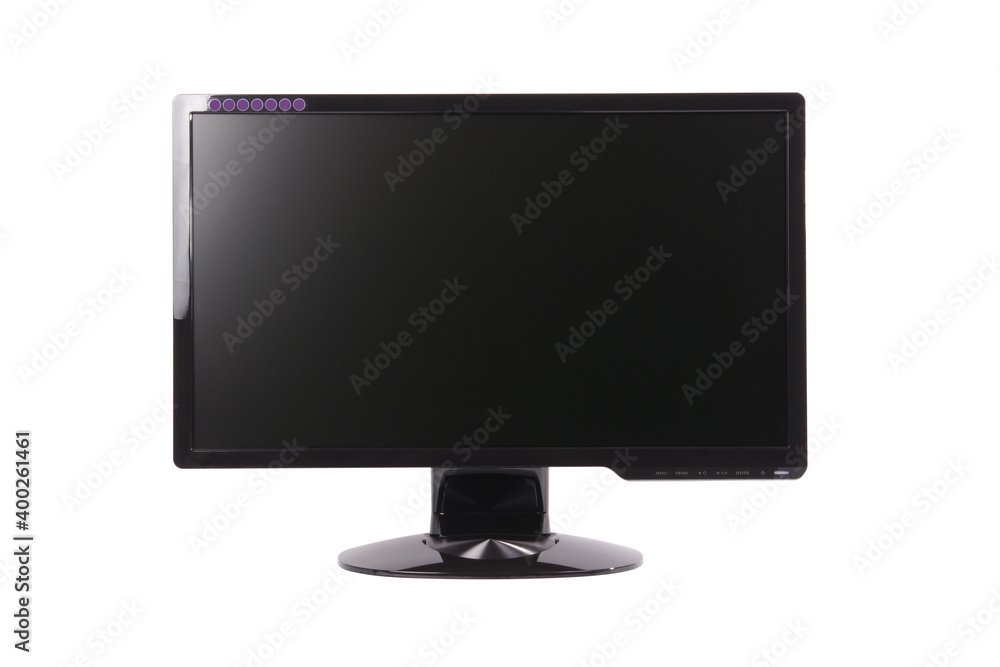 computer monitor with blank display on white background computer monitor with blank display on white background