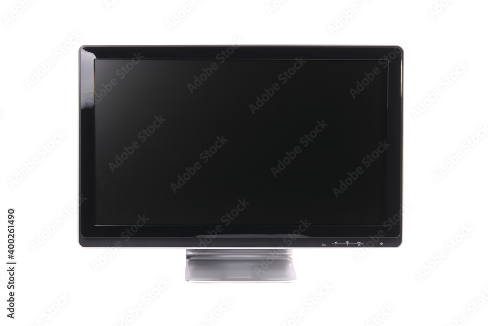 computer monitor with blank display on white background computer monitor with blank display on white background