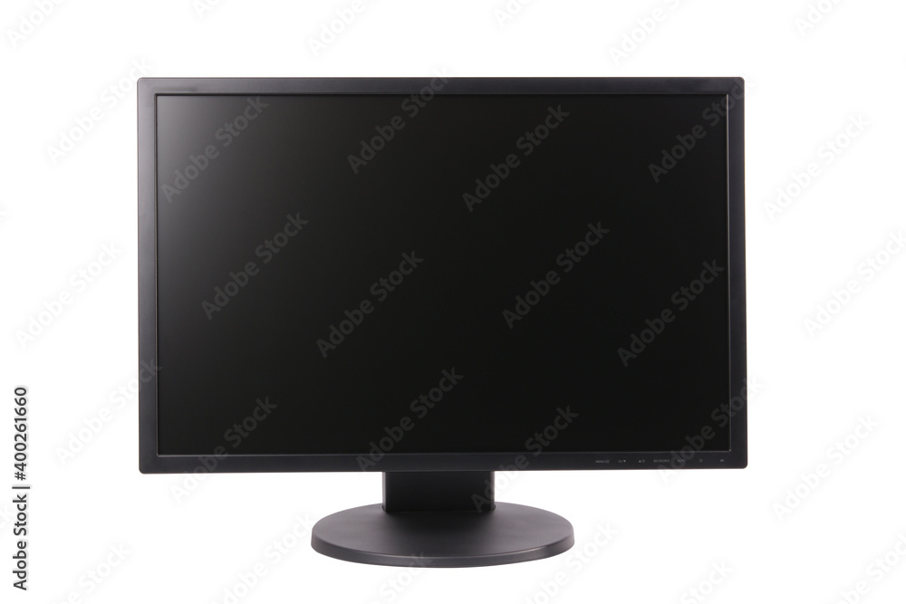 computer monitor with blank display on white background computer monitor with blank display on white background