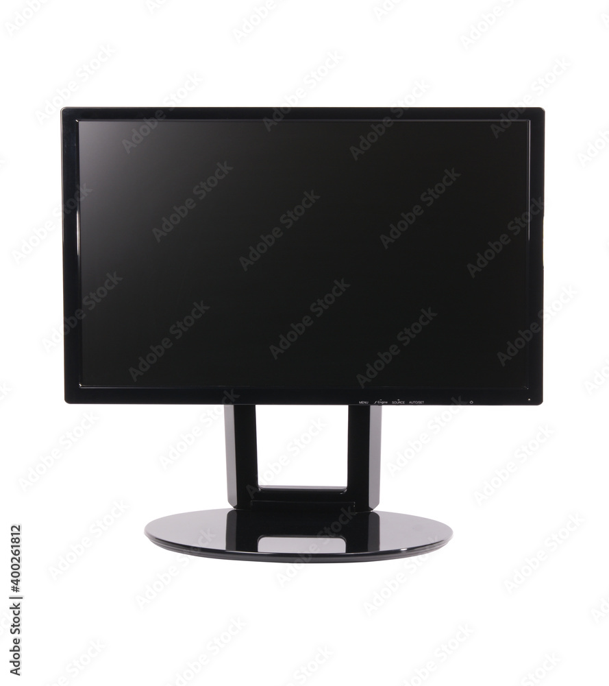 computer monitor with blank display on white background computer monitor with blank display on white background