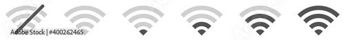 Wi-fi icons set. Different levels of Wi-Fi signal. Vector set of different wireless Wi-F icons
