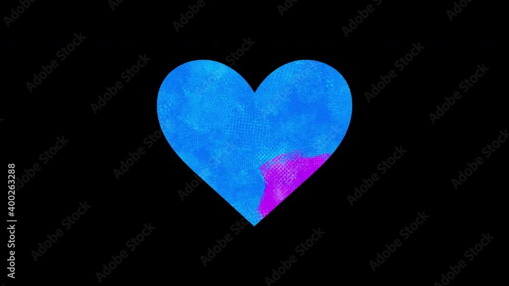 Heart shape painted in rainbow colours, stop motion animation on a black background Heart shape painted in rainbow colours, stop motion animation on a black background