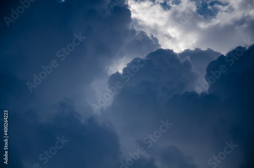 Dramatic cloudscape. Sky background with gray clouds