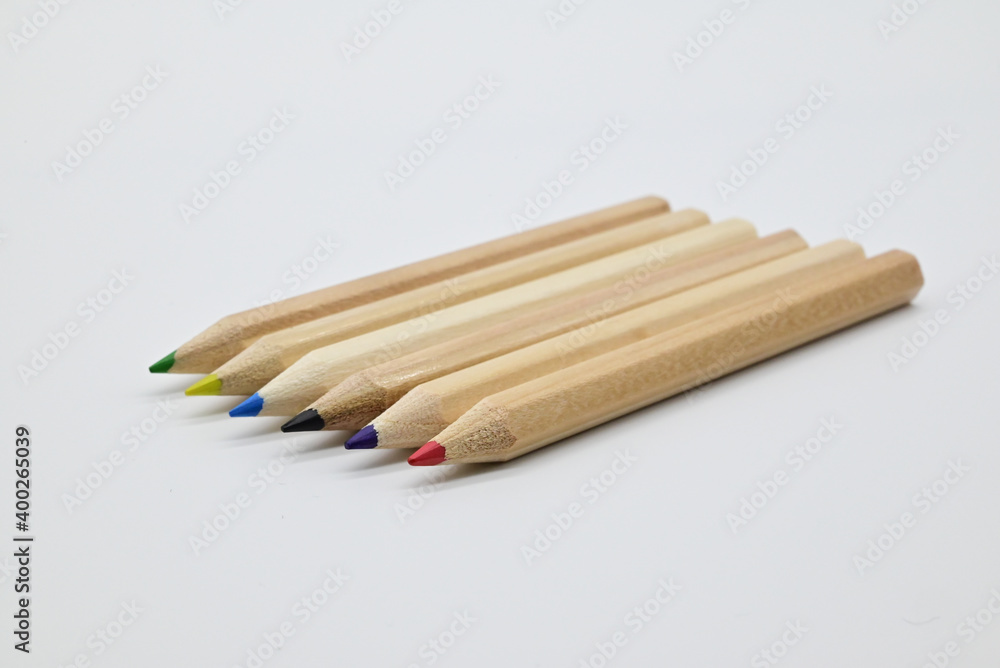 Fototapeta premium pencils on white background