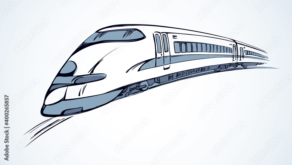 Rapid train. Vector sketch