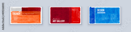 Set of Abstract Banner Design for Social Media, Stories and Insta Post. Modern Background in Vivid Colors. Modern Abstract Hand Painting Artwork for web Banner