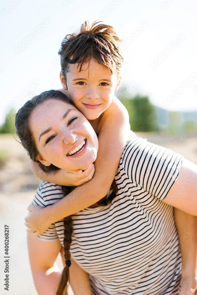 Portrait of smiling mother with son (6-7) Portrait of smiling mother with son (6-7)