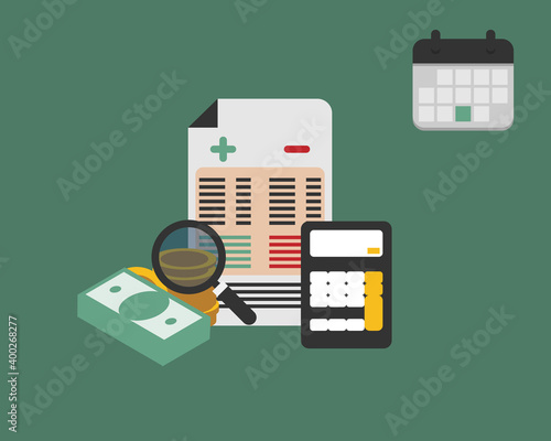 preparing accounting report or financial statement within deadline vector 