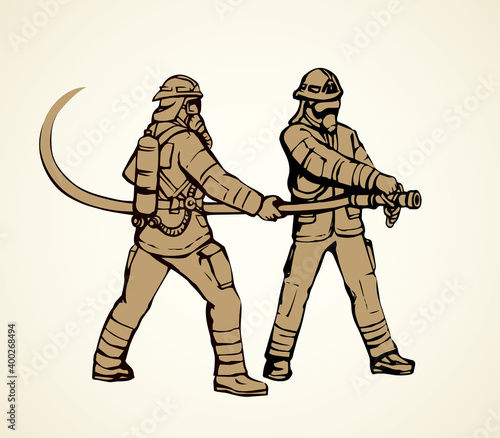 Firefighter. Vector drawing