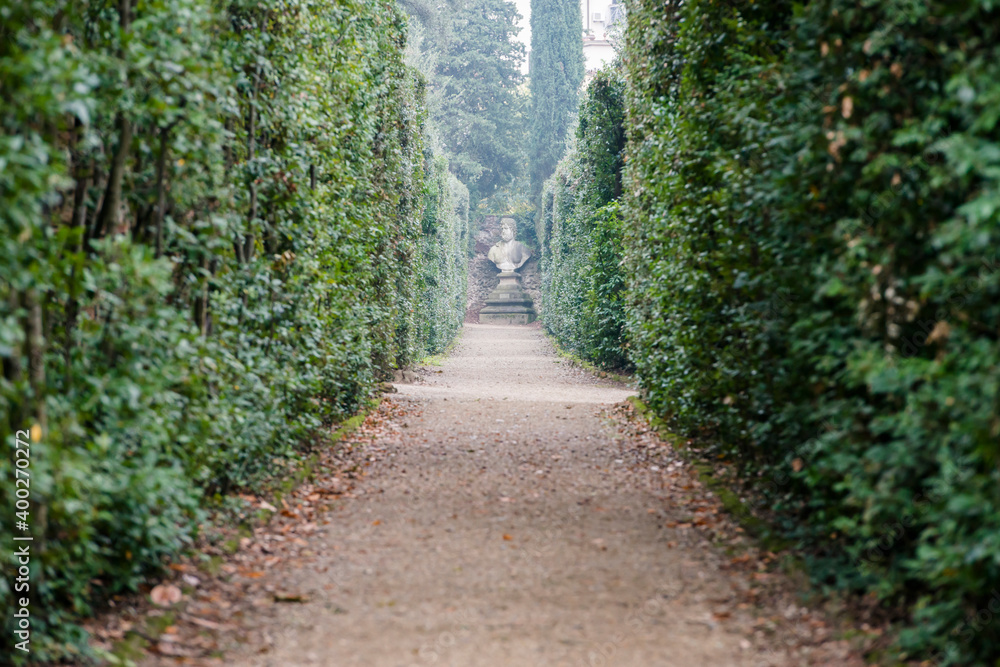 Italy, Tuscany, Florence, Footpath in Boboli gardens Italy, Tuscany, Florence, Footpath in Boboli gardens