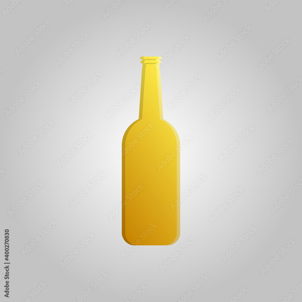 A large refreshing glass bottle of yellow tasty alcoholic light foam beer on a white background A large refreshing glass bottle of yellow tasty alcoholic light foam beer on a white background