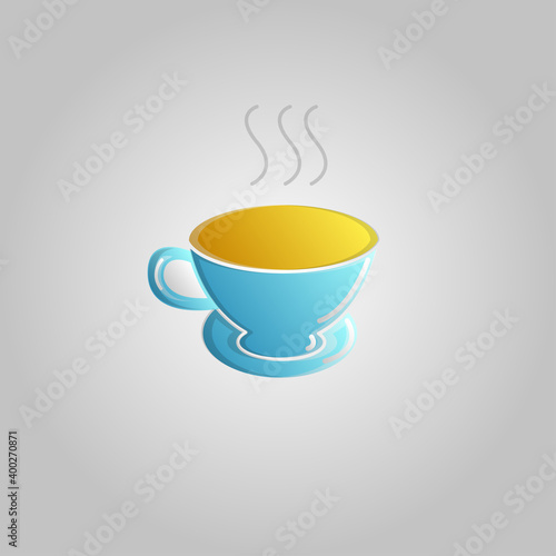 A large invigorating refreshing morning mug of delicious energetic strong coffee on a white background