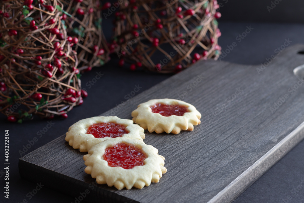Christmas red jam filled cookies Christmas red jam filled cookies