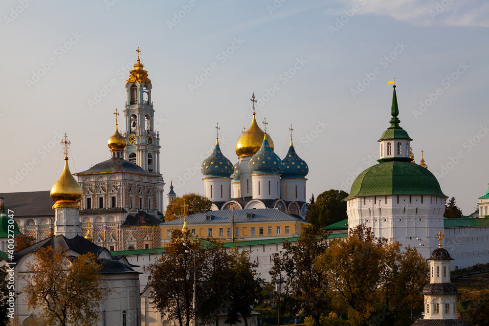 Scenic view of the Trinity Lavra of St. Sergius in the city of Sergiev Posad (Russia)