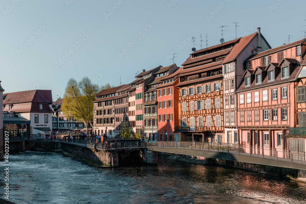 Houses in a small town in Germany with river