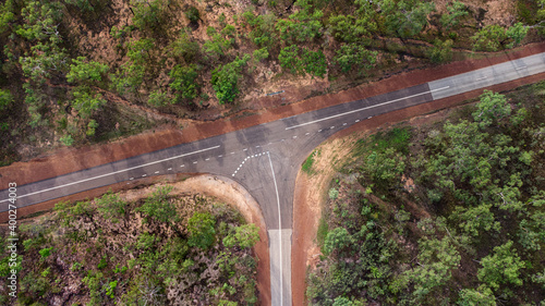 The view from above of a australian crossing.