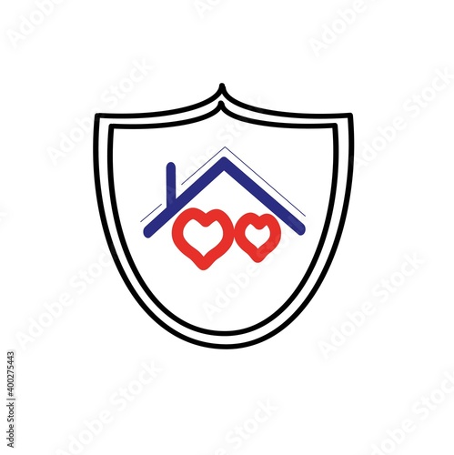 Free Download home icon on the shield, stay home, be safe, home security sign - GFXLoad