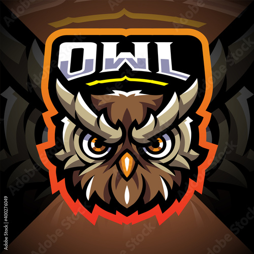 Owl head esport mascot logo