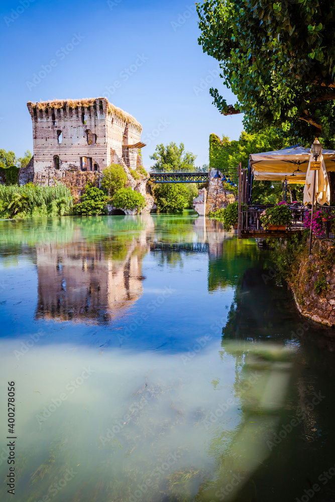 Ponte Visconteo in Borghetto near Valeggio sul Mincio, Veneto, Italy Ponte Visconteo in Borghetto near Valeggio sul Mincio, Veneto, Italy
