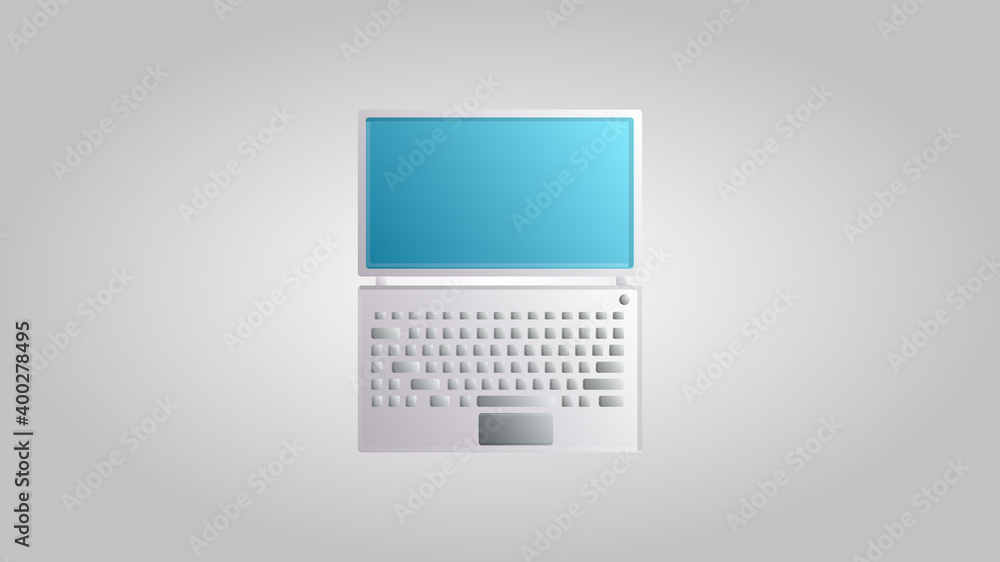 Modern digital new laptop computer for games, work and entertainment on a white background. illustration Modern digital new laptop computer for games, work and entertainment on a white background. illustration