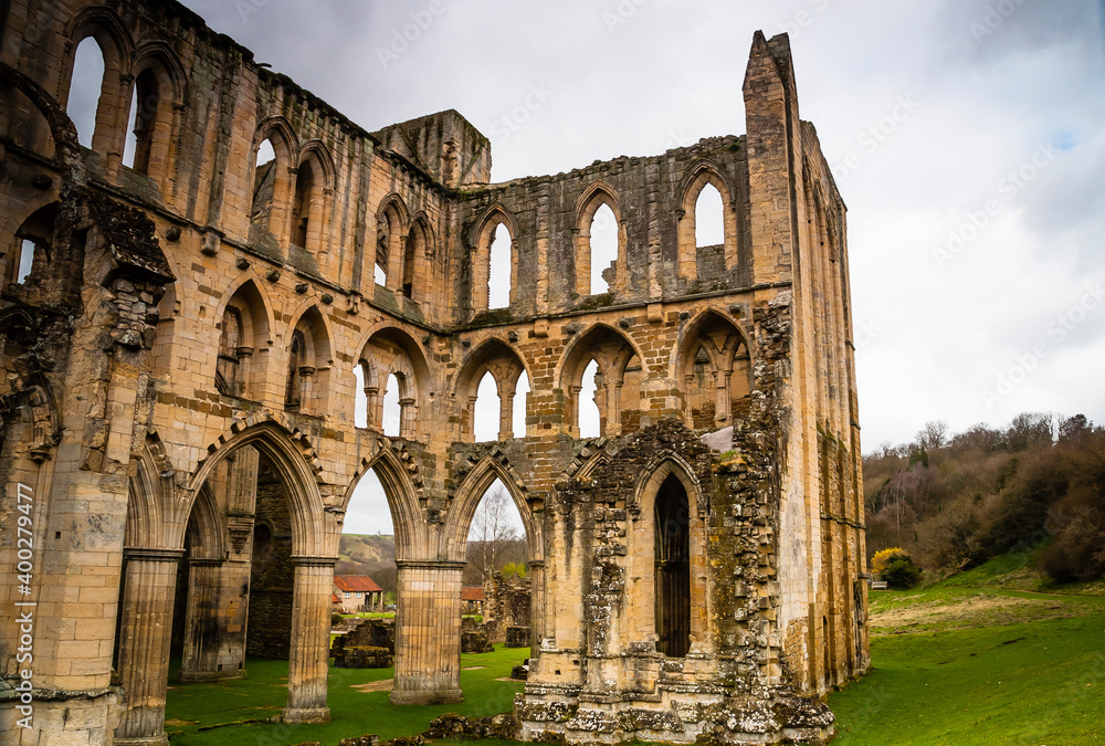 Ruins of the ancient Riveaulx Abbey, Yorkshire, United Kingdom Ruins of the ancient Riveaulx Abbey, Yorkshire, United Kingdom
