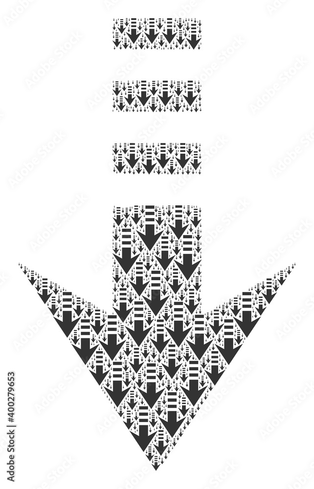 Recursive mosaic for send down. Flat vector send down composition is ...