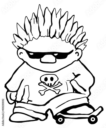Skateboarder Character Drawing