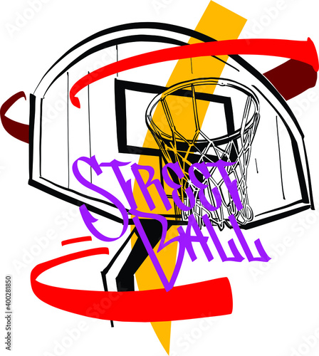 illustration of a street basketball net