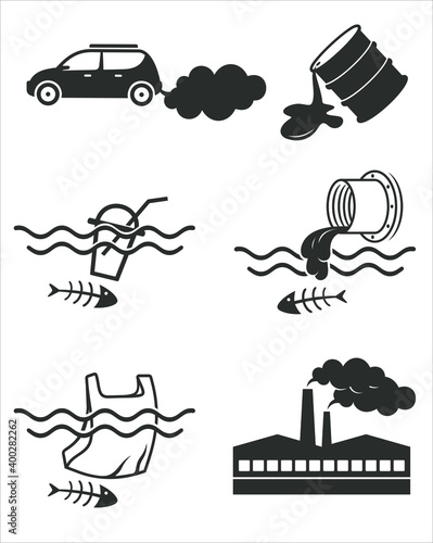 illustration of pollutions. vector art. © iconation