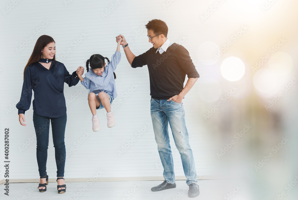Celebrate holidays and happy family days, Group of family asia standing with bokeh background. cover banner Celebrate holidays and happy family days, Group of family asia standing with bokeh background. cover banner