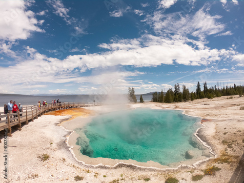 Wide Angle Geysers in YNP Summer Season Toursits