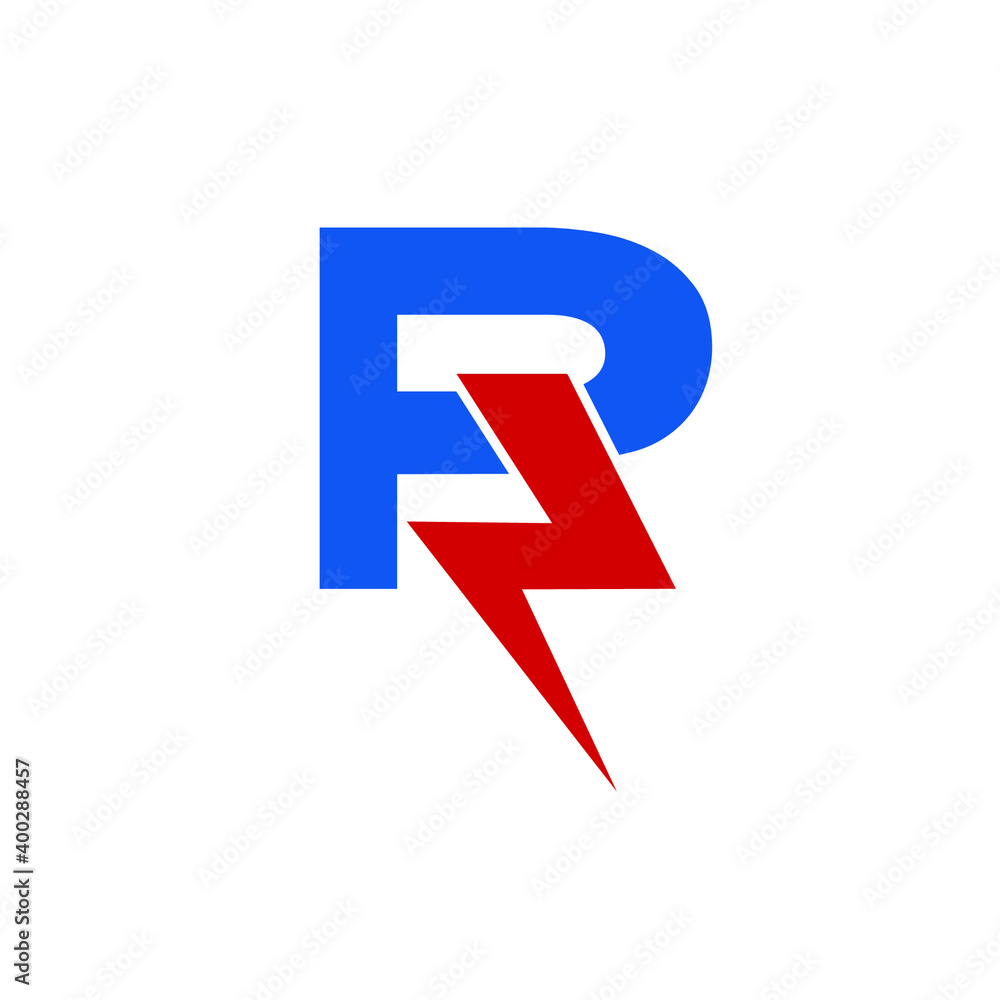 Letter P bolt logo Letter P bolt logo