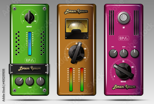 Realistic virtual equalizers and compressors. Vector.