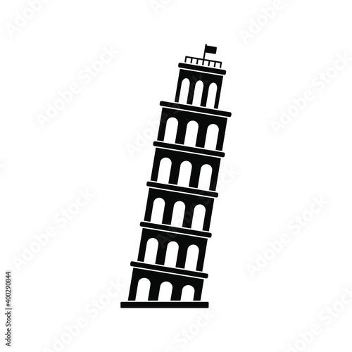 Pisa Tower icon. landmark sign. Vector Illustration.