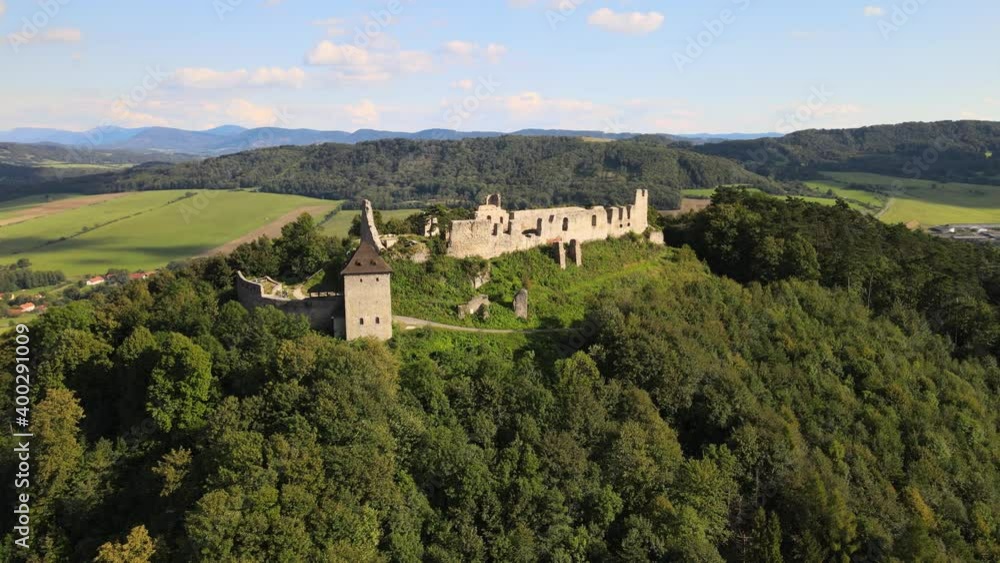 The ruin of castle Stary Jicin in the Czech Republic The ruin of castle Stary Jicin in the Czech Republic