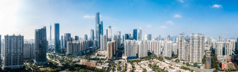 Obraz premium Aerial photography of modern architectural landscape of Chinese cities