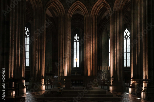 Bild auf Leinwand Church in Mont-saint-michel, Mont-saint-michel